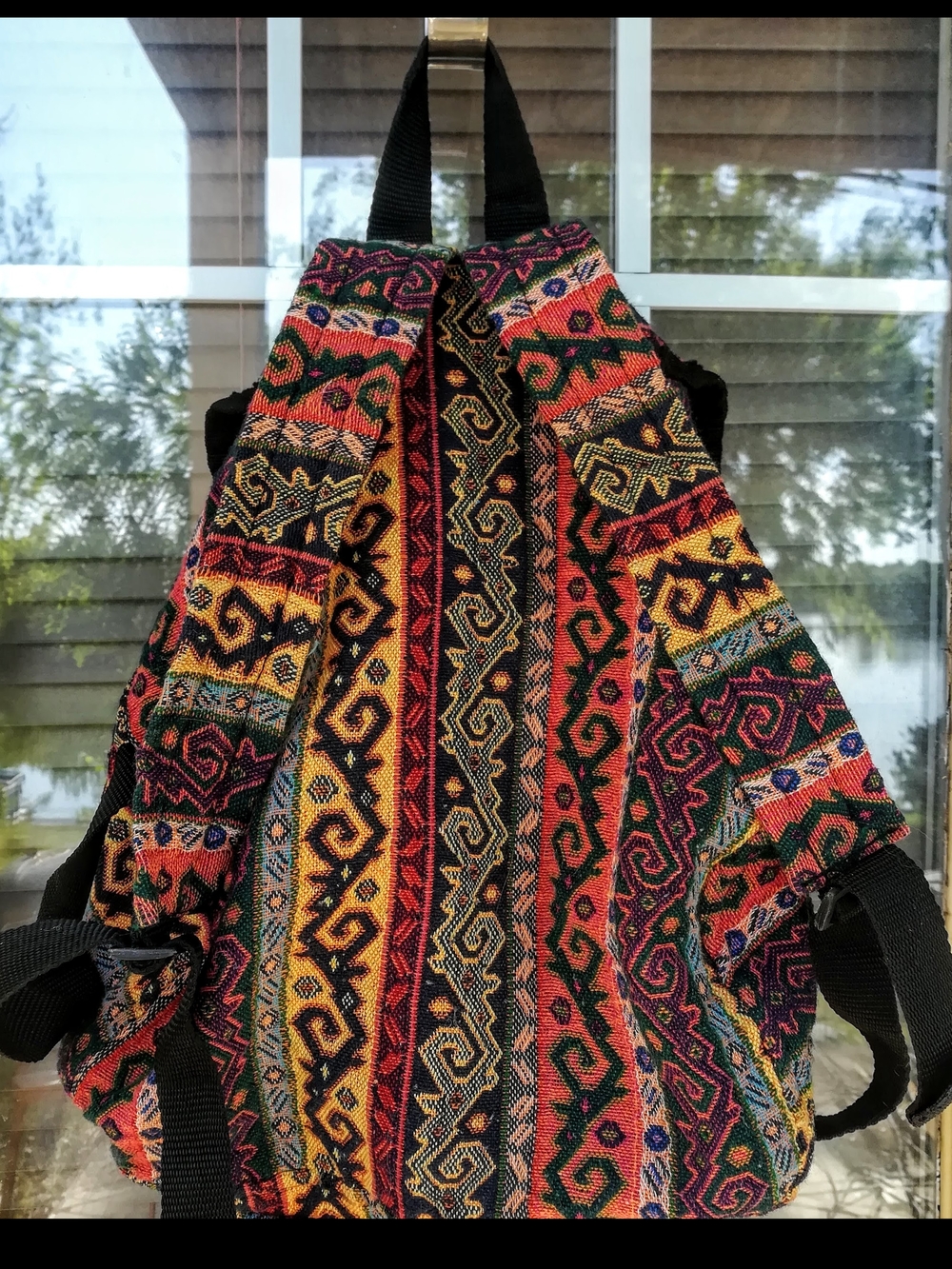 Colorful Boho Woven Backpack - Multicolor - Picture 2 of 9